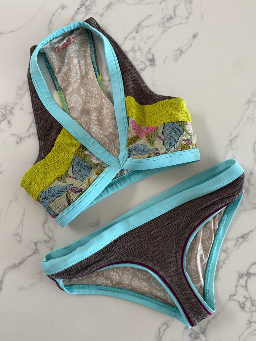 Free People free-est Kendall Surf Crop & Stacy Bottoms SET - Reef - Size XS
